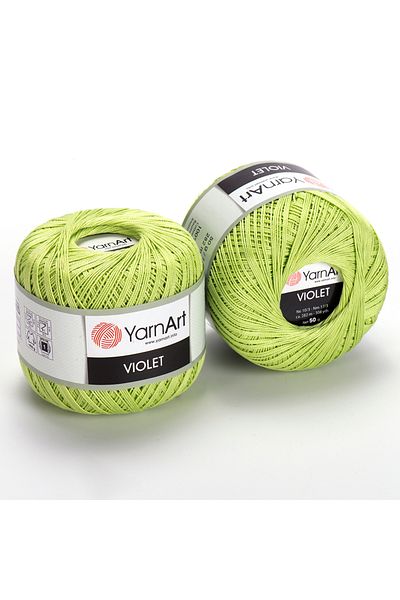 Yarnart Βιολετί - Mercerized Lace Νήματα Πράσινο Φιστίκι-5352