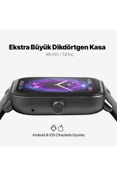 Ttec Tempus 46mm TFT Ekranlı Dikdörtgen Kasa Akıllı Saat