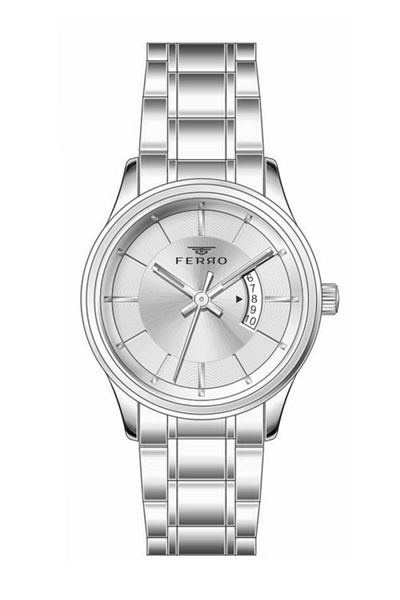 FERRO Steel Gray Quartz Women's Wristwatch - 31 mm
