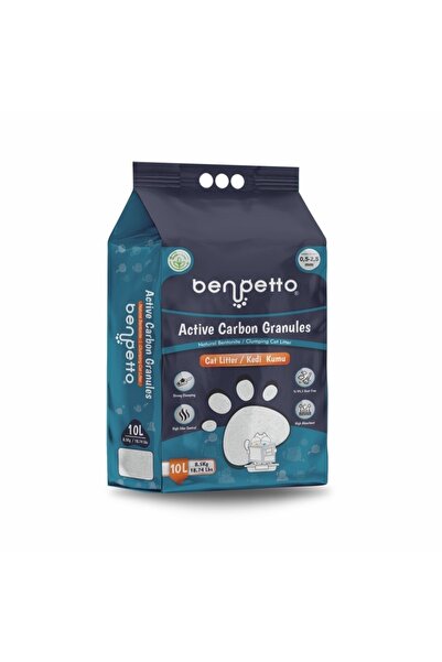BENPETTO A250 Aktif Karbon Granüllü Topaklanan Kedi Kumu 10 Lt / Cat Litter