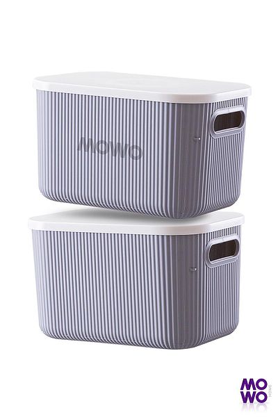Mowo Home Trove 6.2 Liter Gray In-Cabinet Organizer 2 Pieces Storage Box - Multi-Purpose