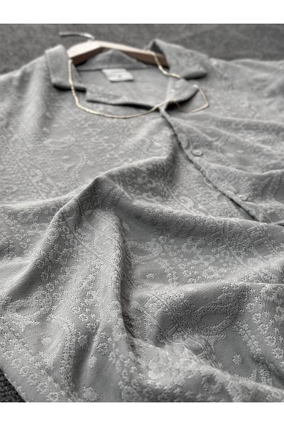 Rubras Men's Oversize Cotton Summer Shirt - Short Sleeve, Shirt Collar
