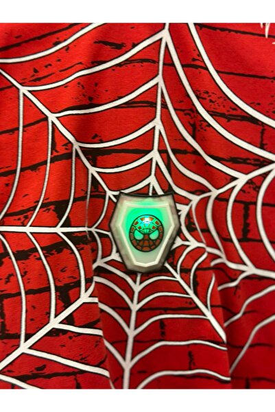 2Friends Spiderman Printed T-Shirt and Shorts Set - Spider Web, Logo Lighted Side Peace