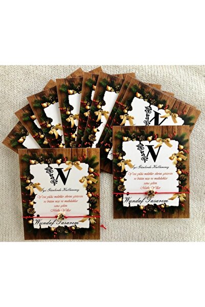 wundaf tasarım 10 Adet Yılbaşına Özel Kırmızı Ipli Altın Kaplama Yonca Bileklik