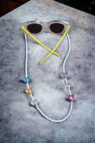 çınar bahçesi Stylish Heart Glasses Chain and Necklace - Children's Trendy Bra