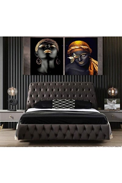 Niva Baza Çift Kişilik Havuzlu Baza Başlık Sandıklı Chester Antrasit Gri