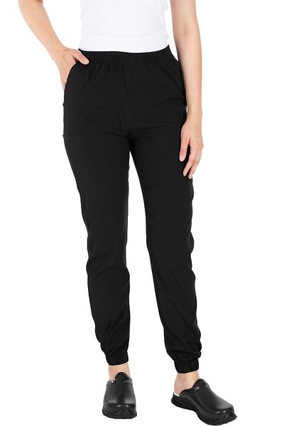 Alsancak Üniforma Pantaloni Jogger Asistentă și Doctor - Lycra neagră