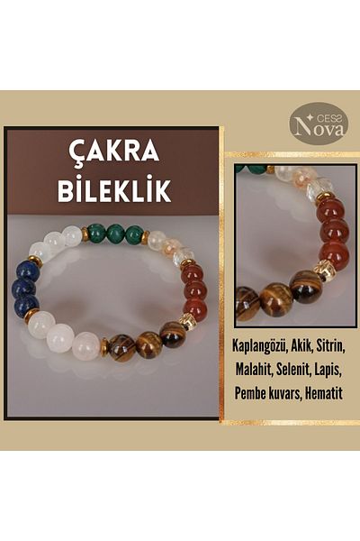 CessNova Certified Natural Stone Chakra Bracelet