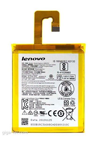 LENOVO Tab E7 Tb-7104f Tb-7104l L18d1p31 Tablet Batarya Pil