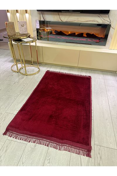 CENTER AVM Bamboo Surface Woven Base Prayer Rug Thick Knee Pain Free Soft Machine Washable Prayer Rug