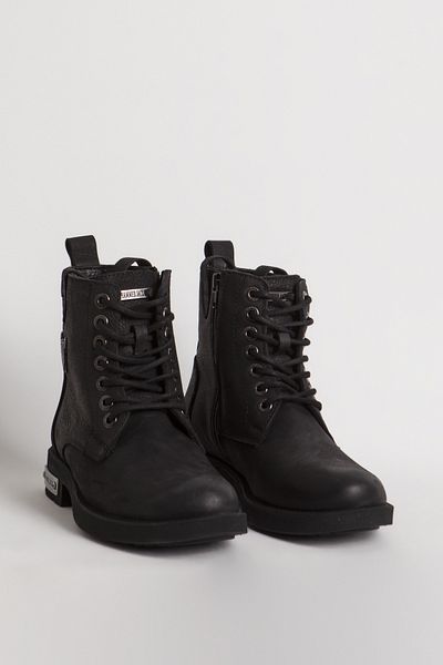 Hammer Jack Μαύρες γυναικείες μπότες Nubuck Δερμάτινες - Χοντρή σόλα και Wash Hj 102 15200g