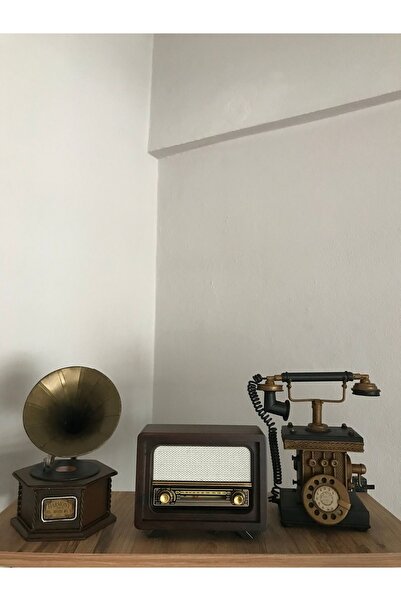 NOSTALJİM BLUETOOTH USB FM ÖZELLİKLİ NOSTALJİK RADYO DEKORATİF METAL TELEFON ...
