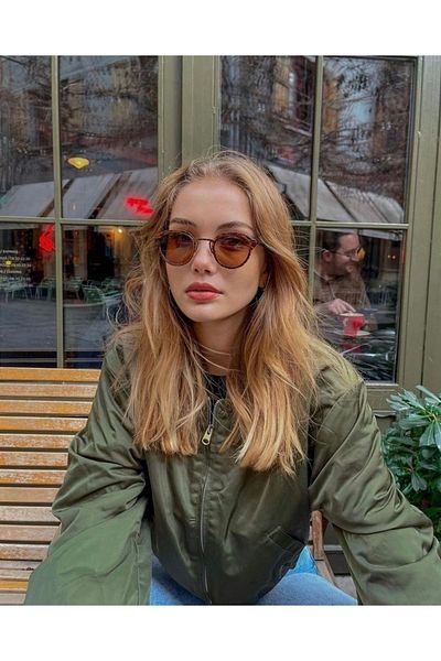 LOOKUP NEW Anastasia Leopard Oval Brown Metal Frame Glass Metal Handle Uv400 Unisex Sunglasses