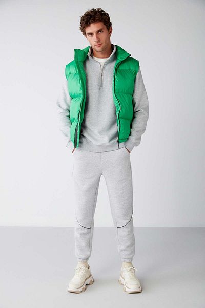 GRIMELANGE Orson Men's Regular Fit Grimelange Sweatpants with Decorative Striped Elastic Legs