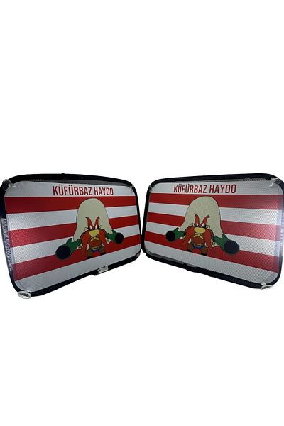 TKY 'Küfürbaz Haydo' Printed Side Glass Curtain Accessory - Measure for All Autolarin Side Glasses