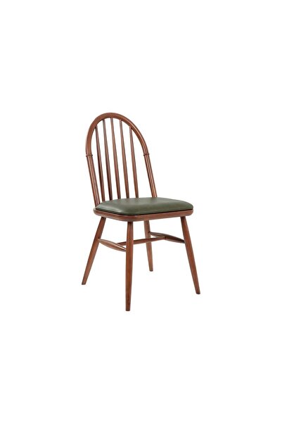 METSAN AKSESUAR Ada Sandalye Ceviz Deri Döşeme