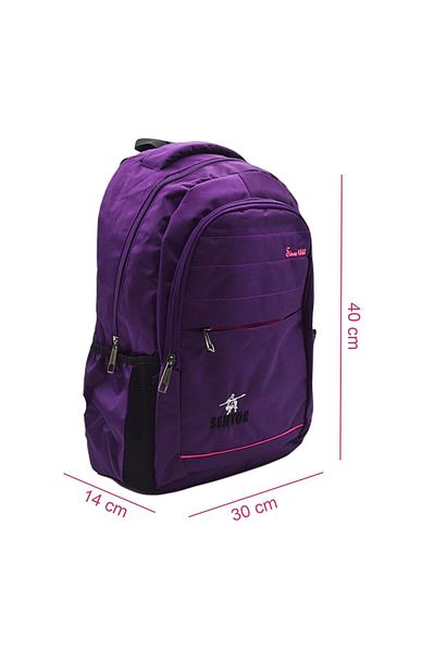 Sentor Plum 3 Compartment School and Laptop Backpack