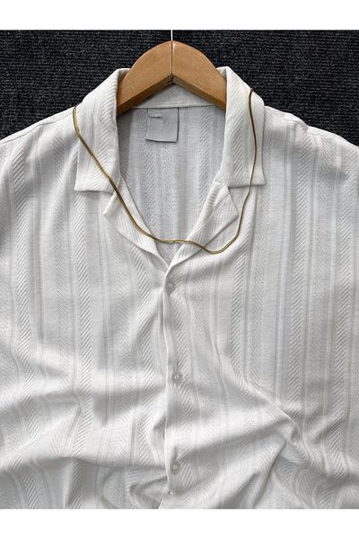 Rubras Men's Oversize Cotton Summer Shirt - Short Sleeve, Shirt Collar