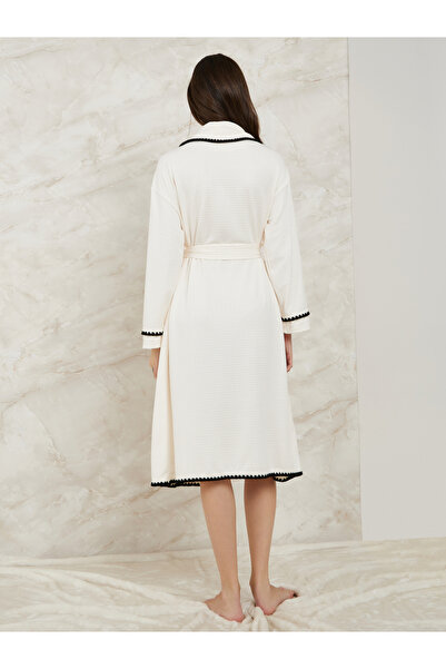 Styli Contrast Stitch Edge Waffle Robe
