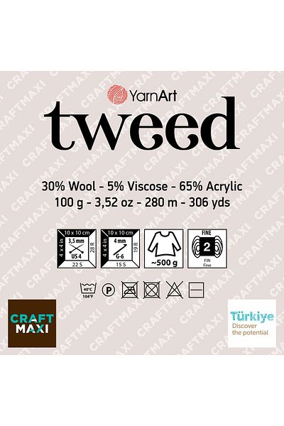 Yarnart Tweed - Tigla de frânghie tricotată manual topit-231