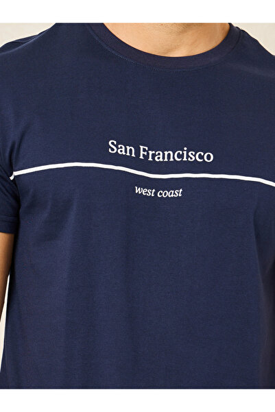 Styli San Francisco Print Crew Neck T-Shirt & Open Hem Pyjama Set