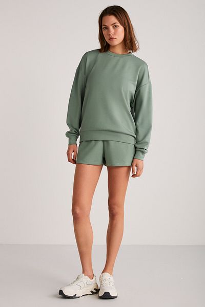GRIMELANGE Maısıe Women's Organic Cotton Comfort Fit Crew Neck Mint Green Sweatshirt