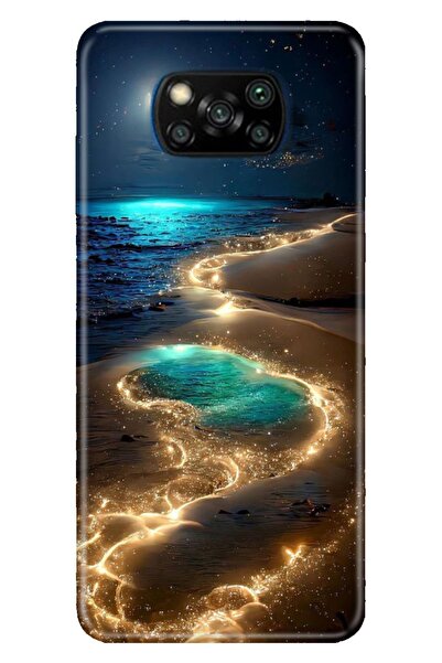 POCO Xiaomi Poco X3 NFC  - X3 Pro Uyumlu Kılıf Resimli Desenli Silikon Golden...