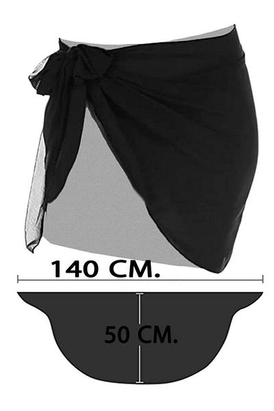 AŞAR MODA TEKSTİL Women's - Transparent Pareo, Waist Tie Beach Dress