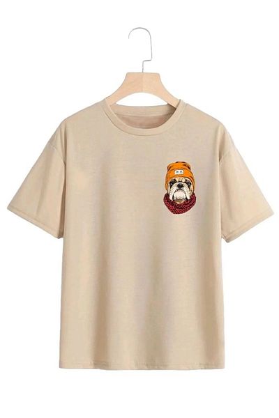 DAXİS Sportwear Company Tricou cu imprimeu pentru câini pentru copii - Tricou cu gât crew
