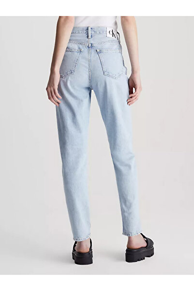 Calvin Klein Kadın Streç Yüksek Bel Slim Fit Jeans Kot Pantolon - Açık Mavi