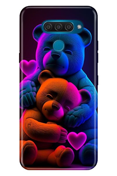 LG Q60 Uyumlu Kılıf Resimli Desenli Silikon Bear Love