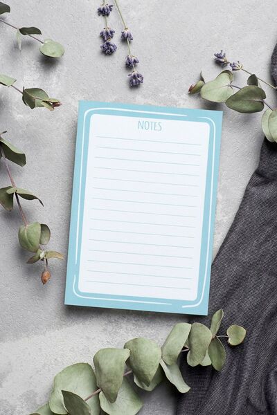 Grdall 4 Pieces - A6 Size Top Glue Note - Glue Notepad - Patterned Notepad - Notepad - Notepad