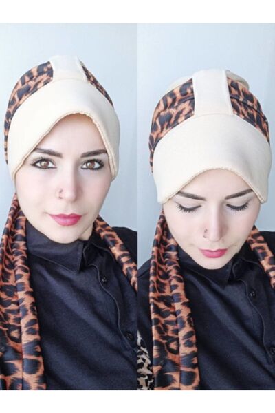 BAV Butik Ayvitrin ليوبارد وشاح بونيه رؤية مفتوحة