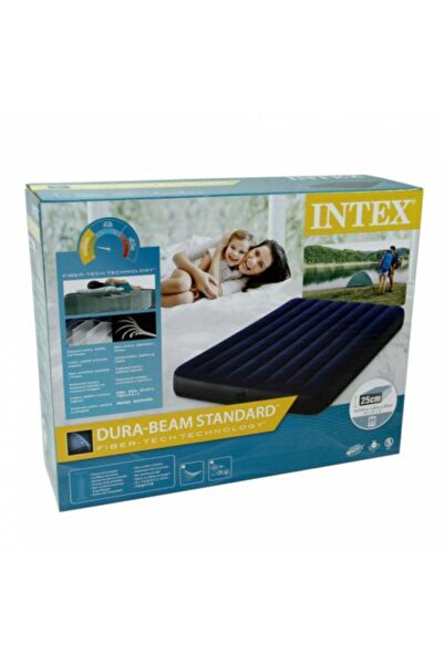 Intex Çift Kişilik Şişme Yatak Klasik Dura-beam 137x191x25 cm 64758 + Pompa H...