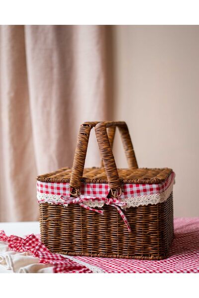 KaiHome Coș de picnic din ratan - protejat în interior