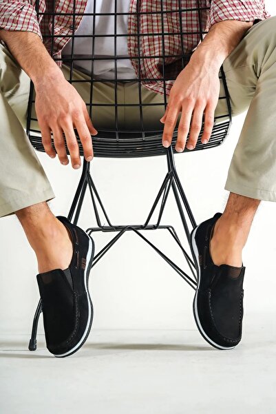 Deripabuc Чоловічі шкіряні повсякденні туфлі з натуральної шкіри чорного кольору Mrd15-3004