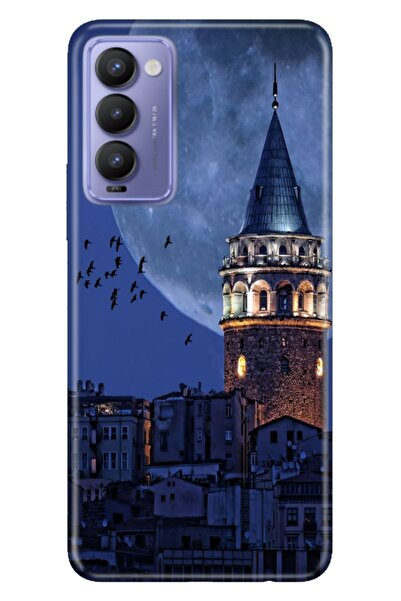 TECNO Camon 18 Uyumlu Kılıf Resimli Desenli Silikon Galata Moon