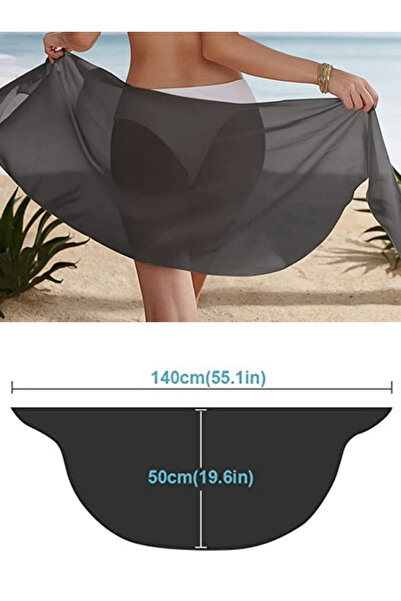 AŞAR MODA TEKSTİL Women's - Transparent Pareo, Waist Tie Beach Dress