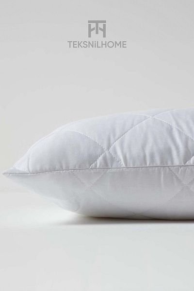 TeksNil Home 2 Quilted 100% Cotton Mattress Pillows - Protective Cover 50X70 cm