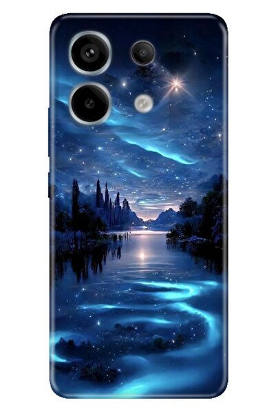 POCO X6 - Xiaomi Redmi Note 13 Pro 5G Kılıf Resimli Desenli Silikon Gece Yarısı