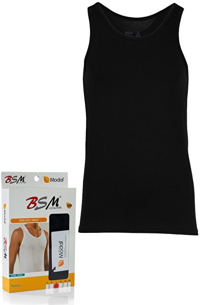 BSM Men's High Quality Black Modal&Cotton Content Flexible Comfortable Undershirt
