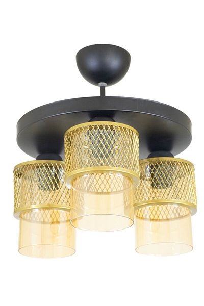 Lambadar Double Honey Glass Cage Model Modern Plafonier Chandelier