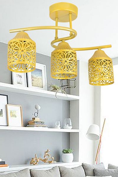 Lambadar Plafonier Modern S Model Gold Chandelier