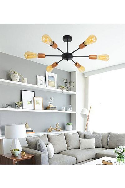 Lambadar Six Acrobat Model Plafonier Ceiling Mounted Chandelier