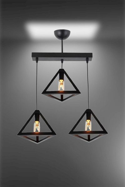 Lambadar Honeycomb New Style Rustic Model Triangle Double Pendant Lamp Chandelier