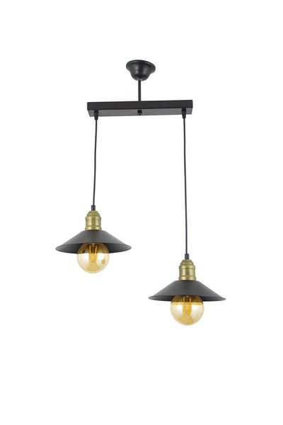 Lambadar Double Black Retro Rustic Model Modern Metal Pendant Lamp Chandelier