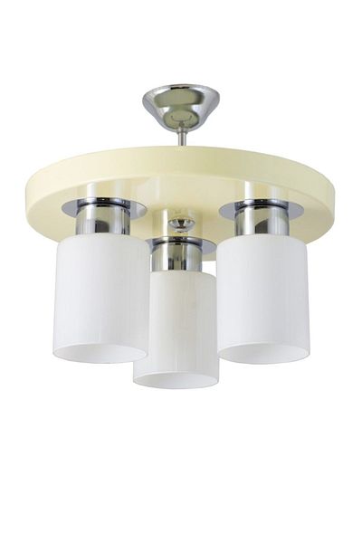 Lambadar Triple Modern Sports Model Round Tray Cream Chandelier