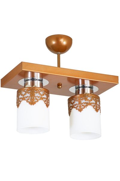 Lambadar Double Modern Sports Model Rectangular Tray Copper Crown Chandelier