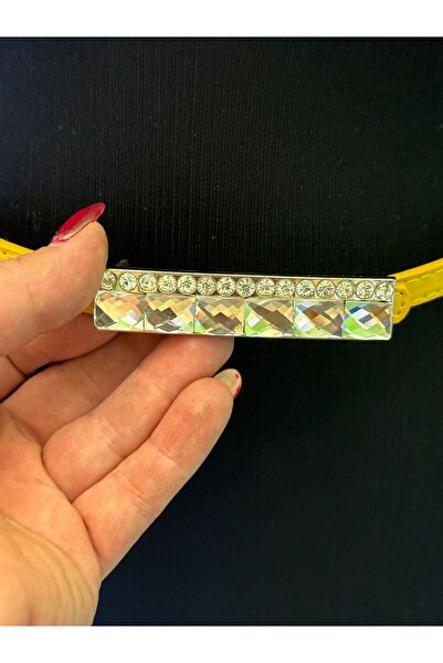 Gönülden Tasarım Sari Sa kamenčićima Žene Kaiš - 110X1 CM