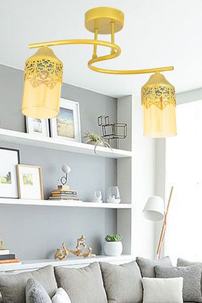 Lambadar Plafonier Modern S Model Gold Chandelier